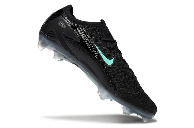 Nike Phantom GT Black Blue Knit Upper Sock-Fit Collar Firm-Ground Soccer Shoes 2