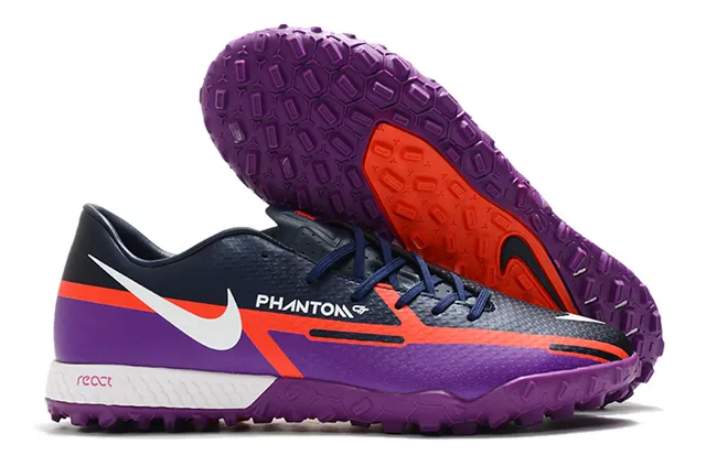 Nike Phantom GT Noir Marron Bas Synthétique Supérieur Métallique Cuivre-Orange Dégradé Pelouse Chaussures de Football 5