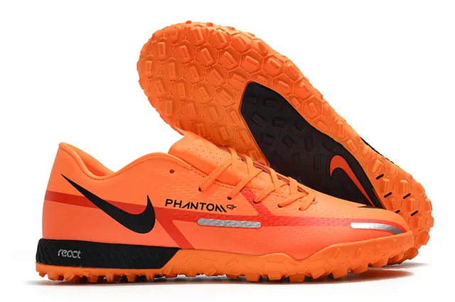 Nike Phantom GT Noir Marron Bas Synthétique Supérieur Métallique Cuivre-Orange Dégradé Pelouse Chaussures de Football 8