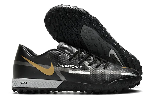 Nike Phantom GT Noir Marron Bas Synthétique Supérieur Métallique Cuivre-Orange Dégradé Pelouse Chaussures de Football 9