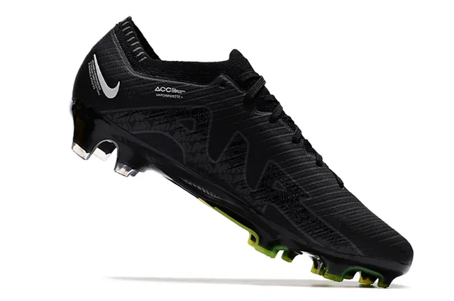 أحذية كرة القدم Nike Phantom GT Flyknit Upper أسود أخضر نظام الرباط غير المتكافئ أرض صلبة 3