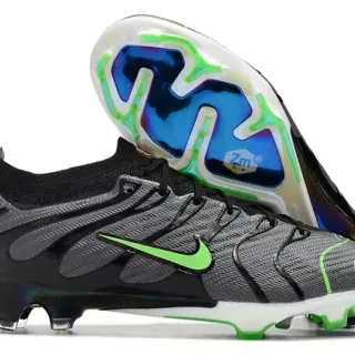 Nike Phantom GT أسود أخضر علو نسيج نمط موجي تراكبات اصطناعية أرض صلبة أحذية كرة قدم