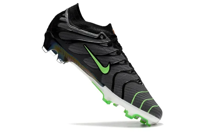 Nike Phantom GT أسود أخضر علو نسيج نمط موجي تراكبات اصطناعية أرض صلبة أحذية كرة قدم 2