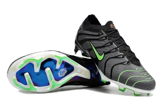 Nike Phantom GT أسود أخضر علو نسيج نمط موجي تراكبات اصطناعية أرض صلبة أحذية كرة قدم 4