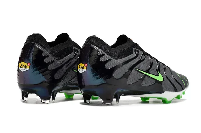 Nike Phantom GT أسود أخضر علو نسيج نمط موجي تراكبات اصطناعية أرض صلبة أحذية كرة قدم 5