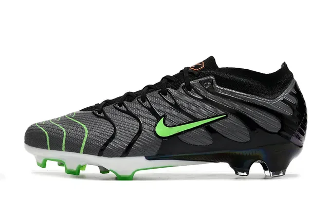 Nike Phantom GT أسود أخضر علو نسيج نمط موجي تراكبات اصطناعية أرض صلبة أحذية كرة قدم 6