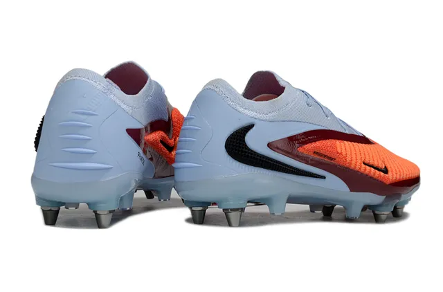 Nike Phantom GT Blue Orange Low-Cut Knit Upper Asymmetric Maroon Band Firm-Ground Soccer Shoes 5
