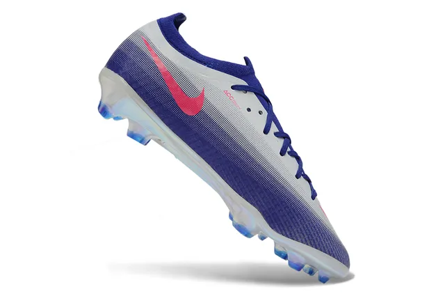 Nike Phantom GT Blue Pink Low-Cut Knit Upper Iridescent Translucent Sole Firm-Ground Soccer Shoes 2