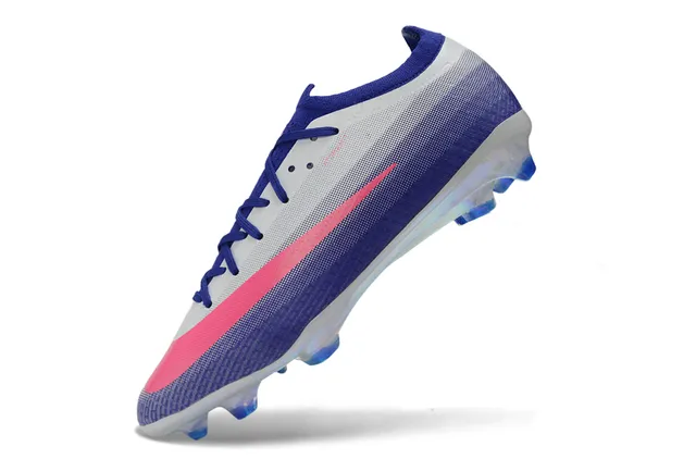 Nike Phantom GT Blue Pink Low-Cut Knit Upper Iridescent Translucent Sole Firm-Ground Soccer Shoes 3