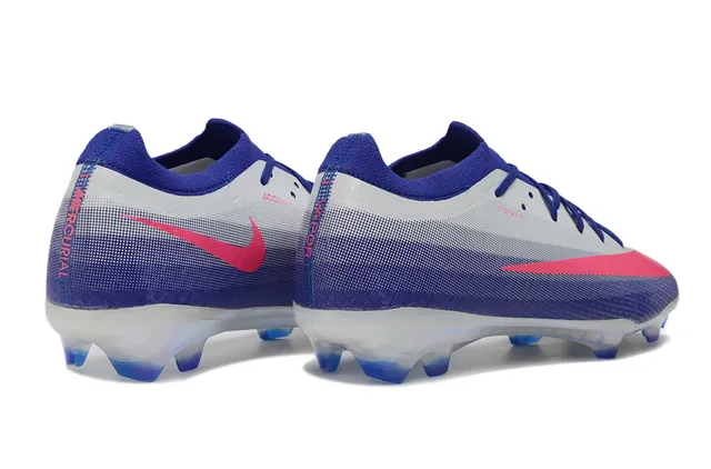 Nike Phantom GT Blue Pink Low-Cut Knit Upper Iridescent Translucent Sole Firm-Ground Soccer Shoes 5