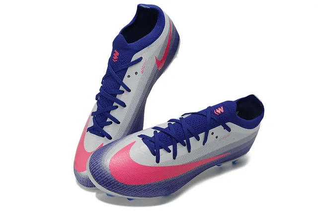 Nike Phantom GT Blue Pink Low-Cut Knit Upper Iridescent Translucent Sole Firm-Ground Soccer Shoes 7