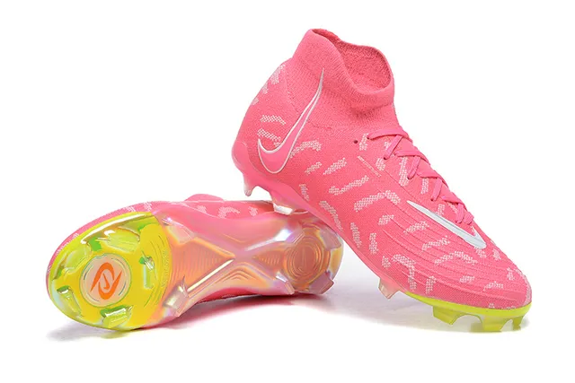 Nike Phantom GT Bright Pink and Neon Green Firm-Ground Soccer Shoes 3