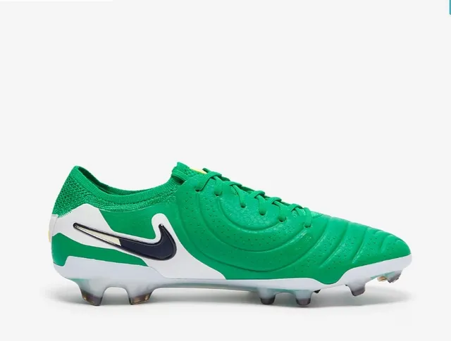Nike Phantom GT Green White Low-Cut Knit Upper Textured Forefoot Firm-Ground Soccer Shoes 5