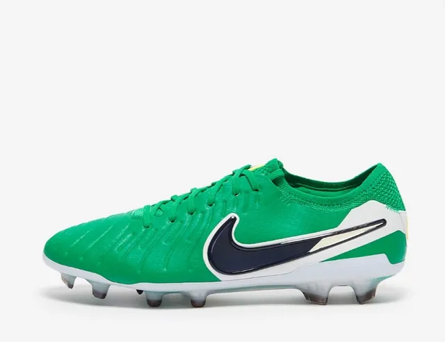 Nike Phantom GT Green White Low-Cut Knit Upper Textured Forefoot Firm-Ground Soccer Shoes 6