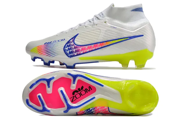 Nike Phantom GT High-Cut Branco Volt Azul Rosa Solo Firme Sapatos de Futebol 2