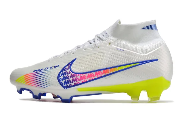 Nike Phantom GT High-Cut Branco Volt Azul Rosa Solo Firme Sapatos de Futebol 5
