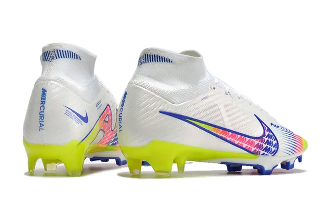 Nike Phantom GT High-Cut Branco Volt Azul Rosa Solo Firme Sapatos de Futebol 7