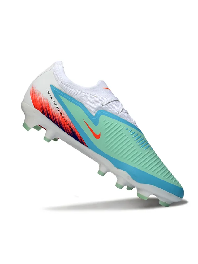 Nike Phantom GT Navy Orange Low-Cut Knit Upper Asymmetrical Lacing System Firm-Ground Soccer Shoes 2