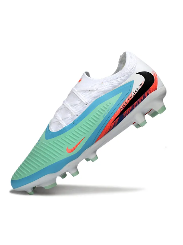Nike Phantom GT Navy Orange Low-Cut Knit Upper Asymmetrical Lacing System Firm-Ground Soccer Shoes 3