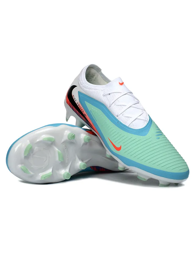 Nike Phantom GT Navy Orange Low-Cut Knit Upper Asymmetrical Lacing System Firm-Ground Soccer Shoes 4