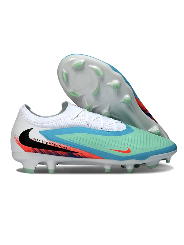 Nike Phantom GT Navy Orange Low-Cut Knit Upper Asymmetrical Lacing System Firm-Ground Soccer Shoes 6