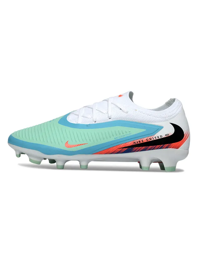 Nike Phantom GT Navy Orange Low-Cut Knit Upper Asymmetrical Lacing System Firm-Ground Soccer Shoes 7