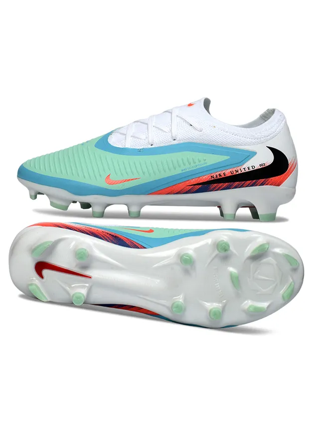Nike Phantom GT Navy Orange Low-Cut Knit Upper Asymmetrical Lacing System Firm-Ground Soccer Shoes 8