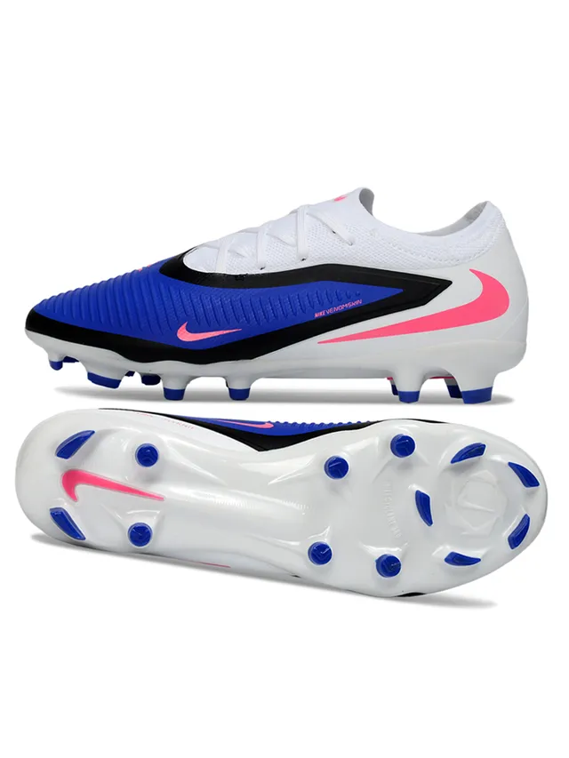 Nike Phantom GT Navy Orange Low-Cut Knit Upper Asymmetrical Lacing System Firm-Ground Soccer Shoes 15