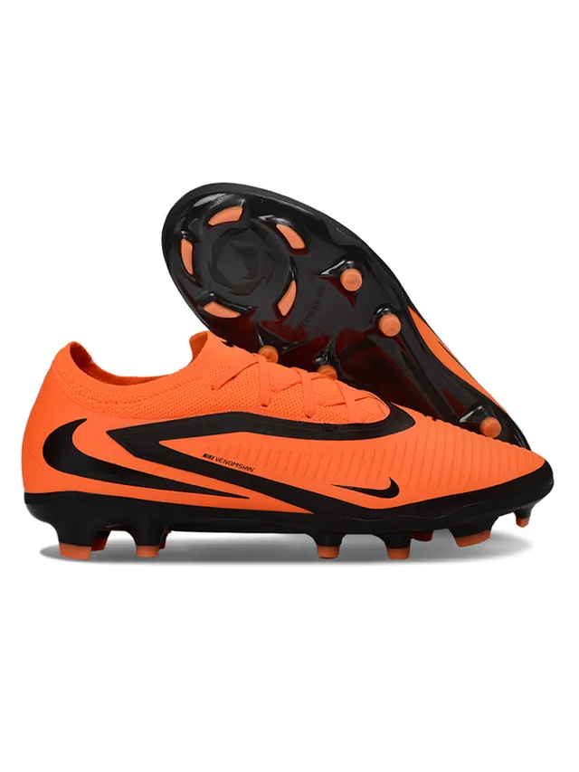 Nike Phantom GT Navy Orange Low-Cut Knit Upper Asymmetrical Lacing System Firm-Ground Soccer Shoes 18