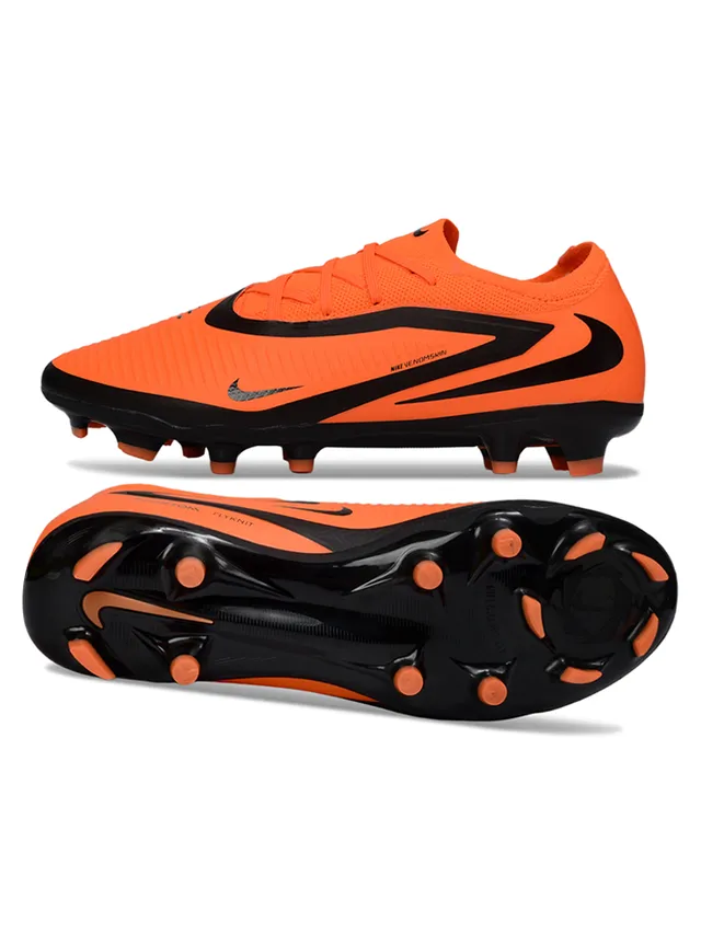 Nike Phantom GT Navy Orange Low-Cut Knit Upper Asymmetrical Lacing System Firm-Ground Soccer Shoes 22