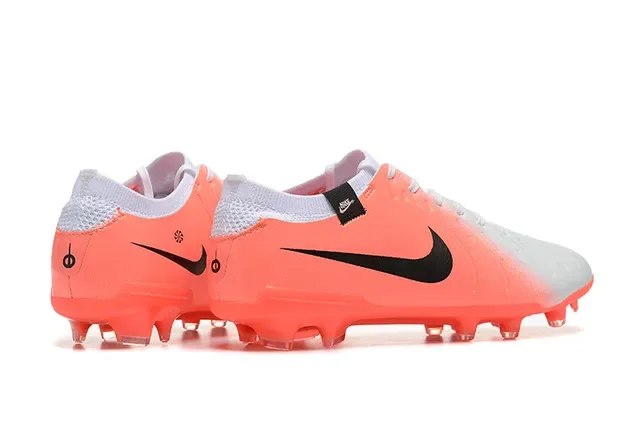Nike Phantom GT Chaussures de football orange blanc low-cut lacets asymétriques terrain ferme 2