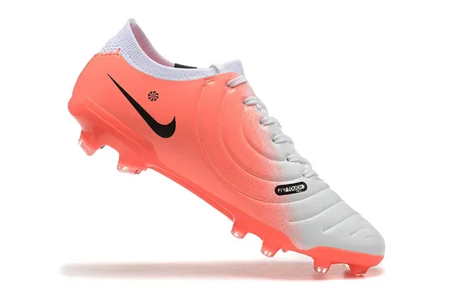 Nike Phantom GT Chaussures de football orange blanc low-cut lacets asymétriques terrain ferme 4