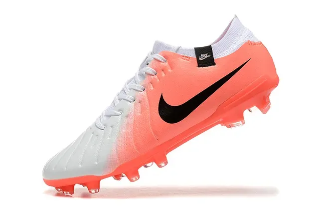 Nike Phantom GT Chaussures de football orange blanc low-cut lacets asymétriques terrain ferme 5
