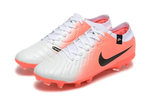 Nike Phantom GT Chaussures de football orange blanc low-cut lacets asymétriques terrain ferme 8