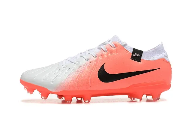 Nike Phantom GT Chaussures de football orange blanc low-cut lacets asymétriques terrain ferme 10