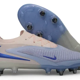 Nike Phantom GT Pink Blue Knit Upper Asymmetrical Lacing Firm-Ground Soccer Shoes