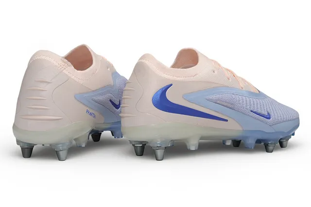 Nike Phantom GT Pink Blue Knit Upper Asymmetrical Lacing Firm-Ground Soccer Shoes 5