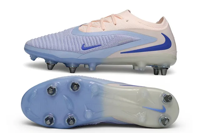 Nike Phantom GT Pink Blue Knit Upper Asymmetrical Lacing Firm-Ground Soccer Shoes 6