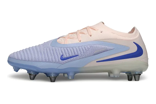 Nike Phantom GT Pink Blue Knit Upper Asymmetrical Lacing Firm-Ground Soccer Shoes 7