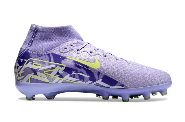 Nike Phantom GT Purple Yellow Sapatos de futebol alto com ajuste de meia confeção de malha superior para solo firme 7