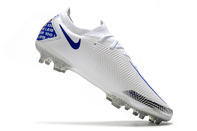 Nike Phantom GT Vermelho Azul Baixo Corte Tricô Superior Padrão Digital Pixelado Superfície Firme Sapatos de Futebol 6