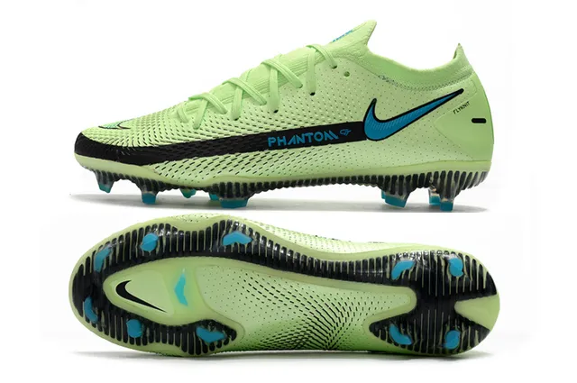 Nike Phantom GT Vermelho Azul Baixo Corte Tricô Superior Padrão Digital Pixelado Superfície Firme Sapatos de Futebol 11