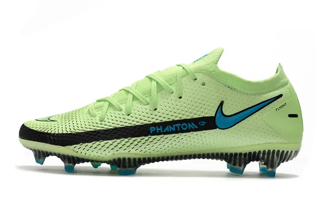 Nike Phantom GT Vermelho Azul Baixo Corte Tricô Superior Padrão Digital Pixelado Superfície Firme Sapatos de Futebol 14