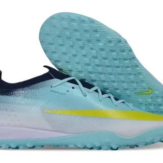 Nike Phantom GT Turf Atomknit zapatos de fútbol turf degradado azul y amarillo