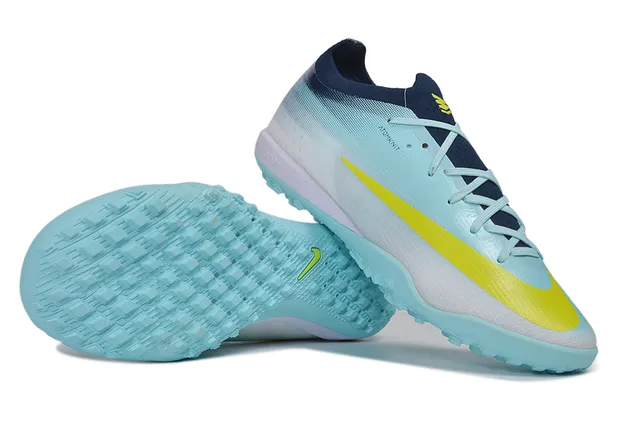 Nike Phantom GT Turf Atomknit Gradient Blue Yellow Turf Soccer Shoes 4