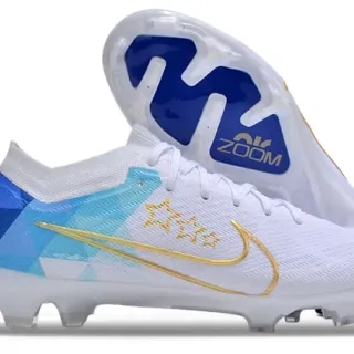 Nike Phantom GT White Blue Gold Firm-Ground Soccer Shoes