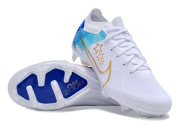 Nike Phantom GT White Blue Gold Firm-Ground Soccer Shoes 2