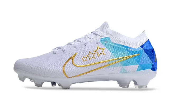 Nike Phantom GT White Blue Gold Firm-Ground Soccer Shoes 6