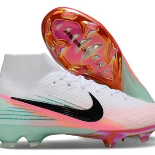 Nike Phantom GT White Multicolor High-Cut Sock-Fit Upper Firm-Ground Soccer Shoes