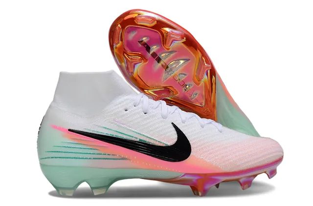 Nike Phantom GT White Multicolor High-Cut Sock-Fit Upper Firm-Ground Soccer Shoes 1
